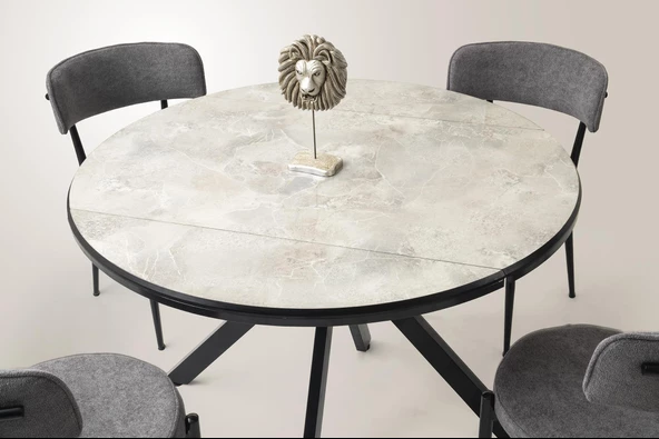 Açılır Yuvarlak Pegasus Masa 4 Adet Jumbo Sandalye - 4