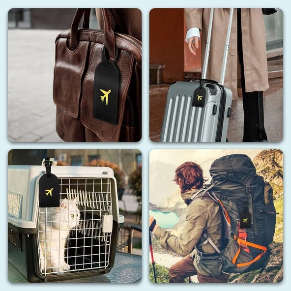 BAVUL VALİZ ETİKETİ 3 ADET , DERİ BAVUL ASKISI , ADRES ETİKETLİ BAVUL İÇİN SEYHAT ÇANTALARINIZI HIZLI BULMANIZ İÇİN. - 8