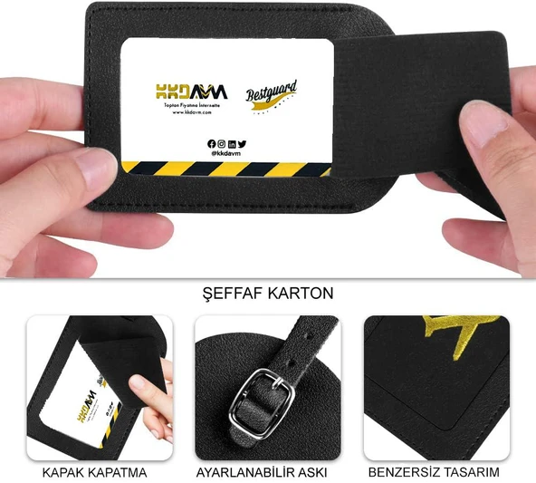 BAVUL VALİZ ETİKETİ 3 ADET , DERİ BAVUL ASKISI , ADRES ETİKETLİ BAVUL İÇİN SEYHAT ÇANTALARINIZI HIZLI BULMANIZ İÇİN. - 5