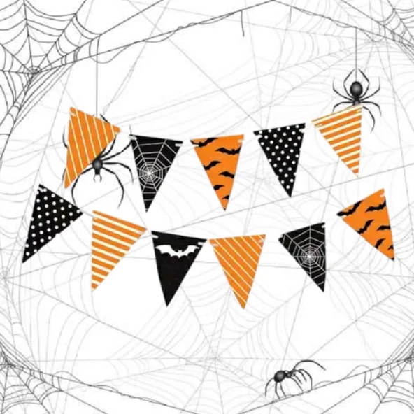 Cadılar Bayramı Üçgen Banner Halloween Temalı 21*270cm - 1