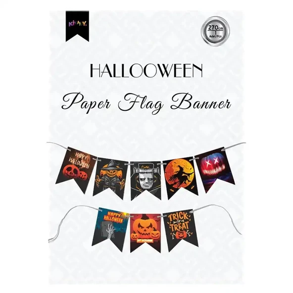 Cadılar Bayramı Banner Happy Halloween 18*270cm - Resim 2