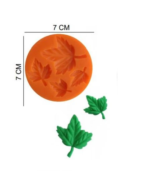 ŞEKER HAMUR KALIBI SİLİKON ÇINAR YAPRAKLARI 7*7 CM ürün görseli 1