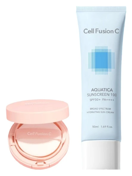Cell Fusion C Aquatica ve Tone Up Cusion Kompakt Güneş Kremi Seti ürün görseli 1