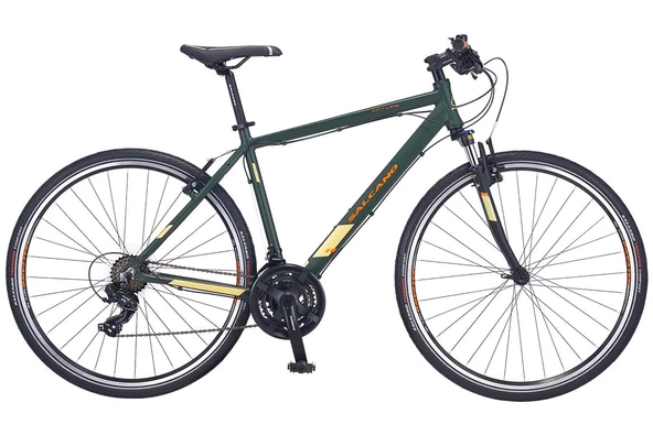 Salcano City Life 24 Vites 28 Jant V Fren 20 Kadro Şehir Tur Bisikleti HAKİ KREM TURUNCU - Resim 2