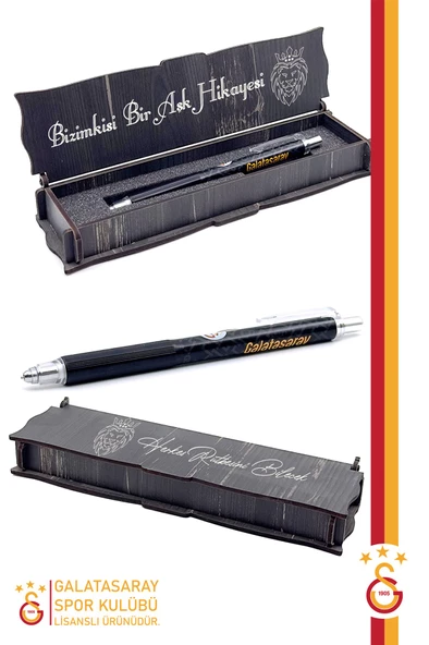 Galatasaray Orijinal Lisanslı Premium Versatil Uçlu Kalem 0.7 Hediyelik Ahşap Kutulu - 9