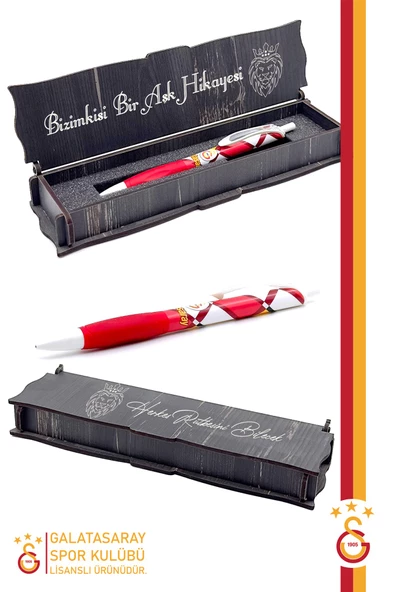 Galatasaray Orijinal Lisanslı Versatil Uçlu Kalem 0.7 Hediyelik Ahşap Kutulu - 11