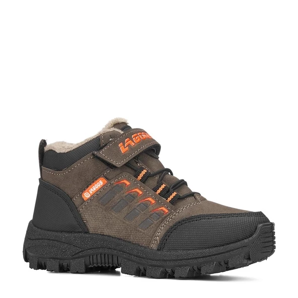 Albishoes Erkek Çocuk Kürklü Fermuarlı Outdoor Bot Cırtlı Suya Dayanıklı Kışlık Çocuk Bot (26-35)