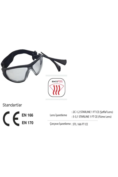 Çok Amaçlı Koruyucu GözlüK G-037A-C Serisi Starline - 4