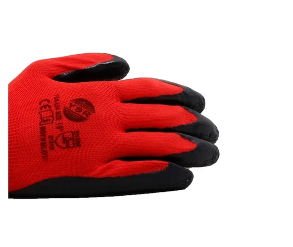 LATEX ELDİVEN KIRMIZI SİYAH YSR-L04 NO:10 ( 12 ADET ) - 4