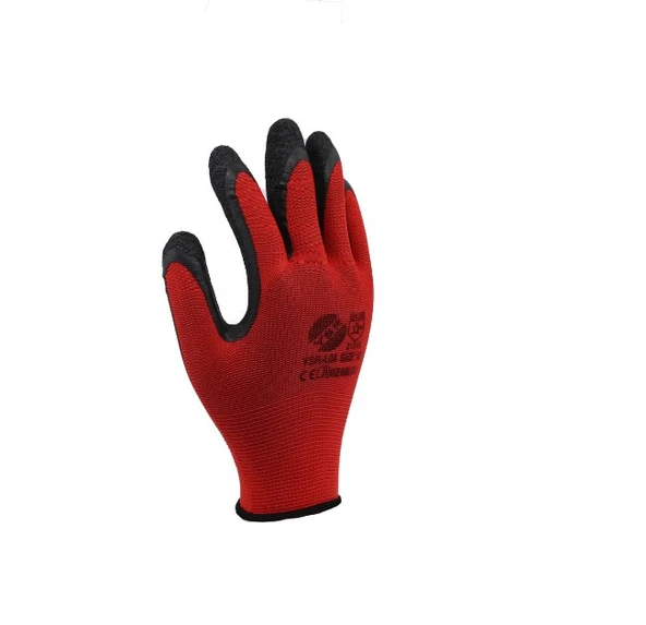 LATEX ELDİVEN KIRMIZI SİYAH YSR-L04 NO:10 ( 12 ADET ) - 2