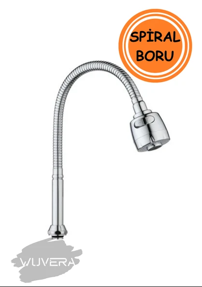 WUVERA Oynar Başlıklı 2 Krom Kubar Fonksiyonlu Spiral Musluk Başlığı - 3