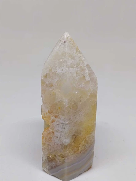 Kalsedon & Akik Druze Taşı Koleksiyonluk Piramit Uçlu (52996) - Resim 2