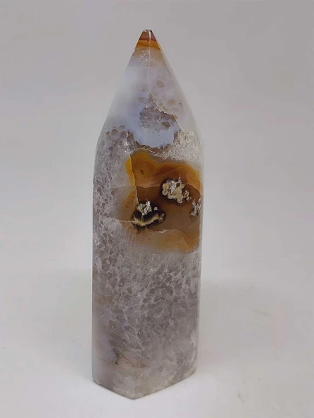 Kalsedon & Akik Druze Taşı Koleksiyonluk Piramit Uçlu (52990) - Resim 2