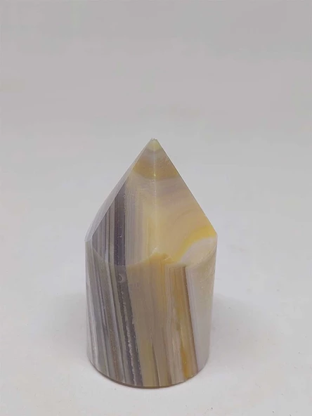 Kalsedon Taşı Kristalize Koleksiyonluk Piramit Uçlu (52998) - 3