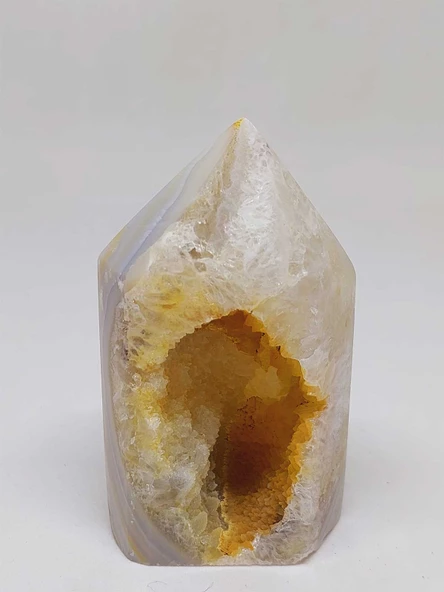 Kalsedon & Akik Druze Taşı Koleksiyonluk Piramit Uçlu (52996) - Resim 5