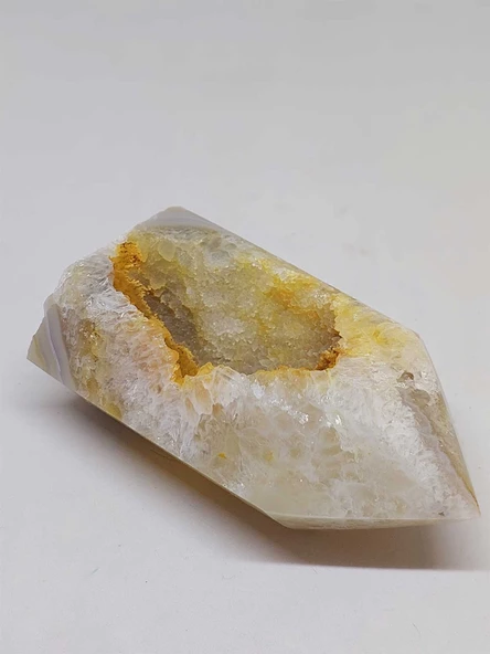 Kalsedon & Akik Druze Taşı Koleksiyonluk Piramit Uçlu (52996) - Resim 6