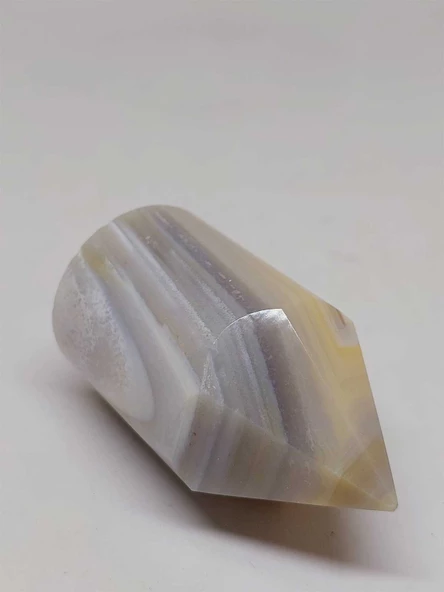 Kalsedon Taşı Kristalize Koleksiyonluk Piramit Uçlu (52998) - 6