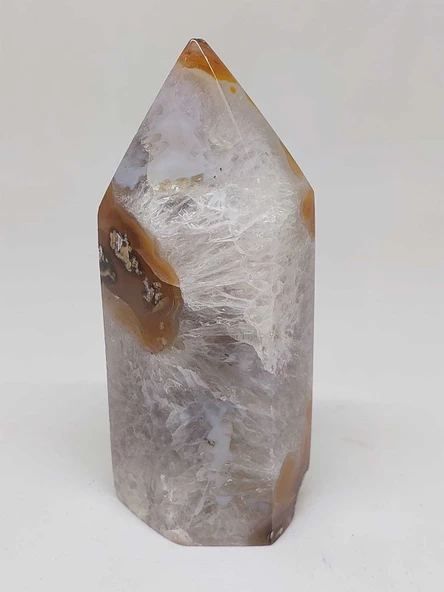 Kalsedon & Akik Druze Taşı Koleksiyonluk Piramit Uçlu (52990) - Resim 3