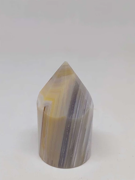 Kalsedon Taşı Kristalize Koleksiyonluk Piramit Uçlu (52998) - 5