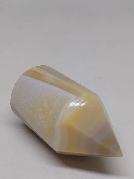 Kalsedon Taşı Kristalize Koleksiyonluk Piramit Uçlu (52998) - 7
