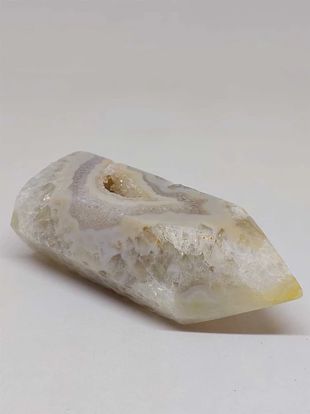 Kalsedon & Akik Druze Taşı Koleksiyonluk Piramit Uçlu (52972) - Resim 3