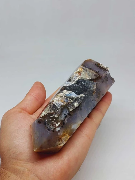 Kalsedon & Akik Druze Taşı Koleksiyonluk Piramit Uçlu (52974) ürün görseli