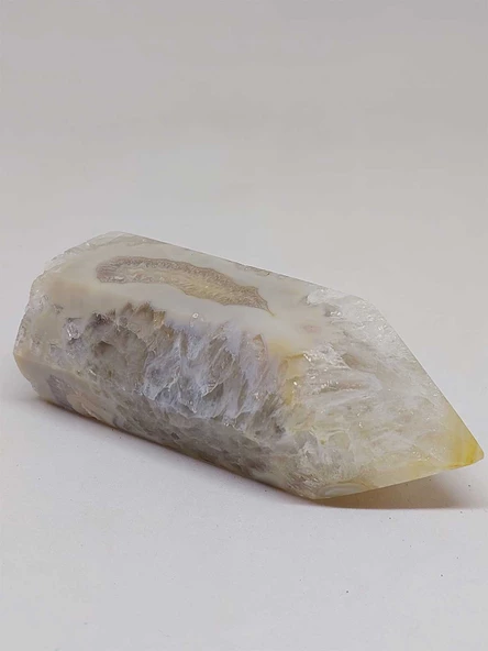 Kalsedon & Akik Druze Taşı Koleksiyonluk Piramit Uçlu (52972) - Resim 2