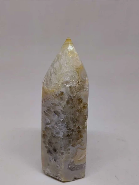 Kalsedon & Akik Druze Taşı Koleksiyonluk Piramit Uçlu (52972) - Resim 4