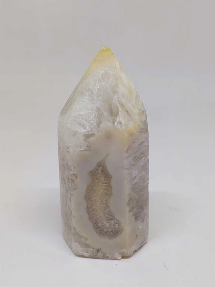 Kalsedon & Akik Druze Taşı Koleksiyonluk Piramit Uçlu (52972) - Resim 5