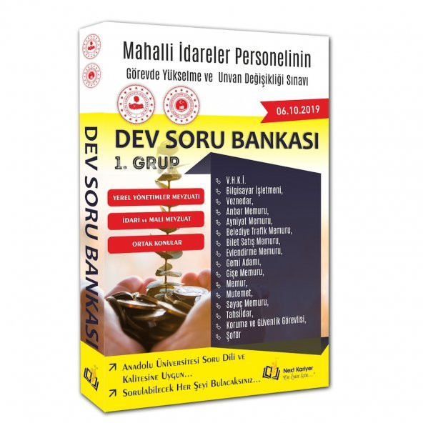 2019 MAHALLİ İDARELER PERSONELİNİN GYS VE UNVAN DEĞİŞİKLİĞİ SINAVI 1. GRUP DEV SORU BANKASI