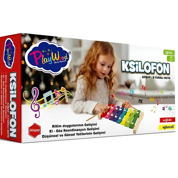 Kutuda Ahşap 8 Farklı Notalı Ksilofon - 2