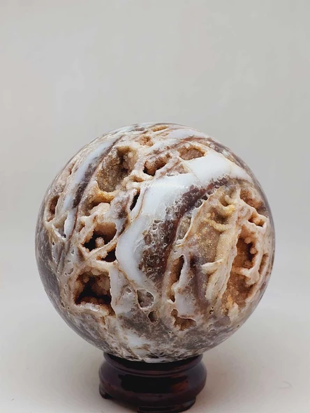 Kalsedon Akik Druze Koleksiyonluk Küre - 1800gram (52958) - Resim 8