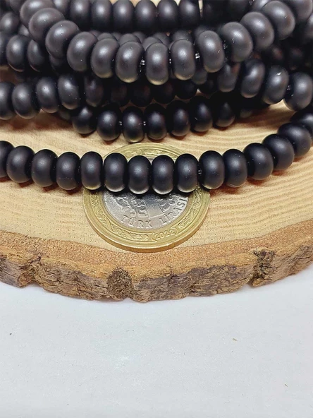 Oniks Taşı Rondela Kesim 4.5x7.5mm Mat Dizi (52948) - Resim 3