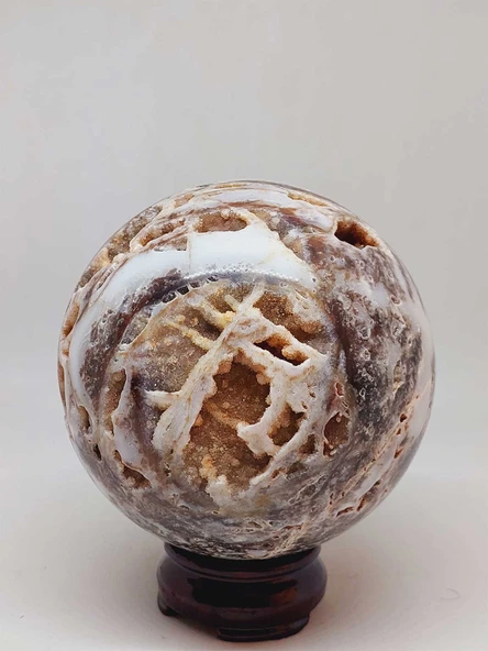 Kalsedon Akik Druze Koleksiyonluk Küre - 1800gram (52958) - Resim 7