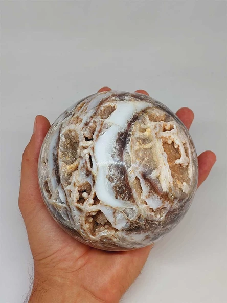 Kalsedon Akik Druze Koleksiyonluk Küre - 1800gram (52958) ürün görseli