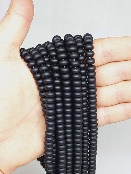 Oniks Taşı Rondela Kesim 4.5x7.5mm Mat Dizi (52948) - Resim 2