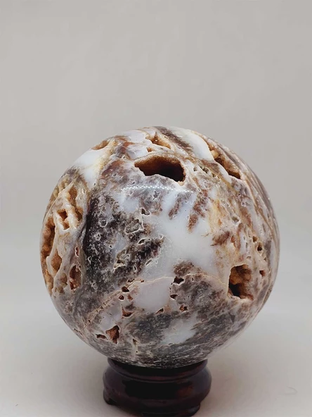 Kalsedon Akik Druze Koleksiyonluk Küre - 1800gram (52958) - Resim 6