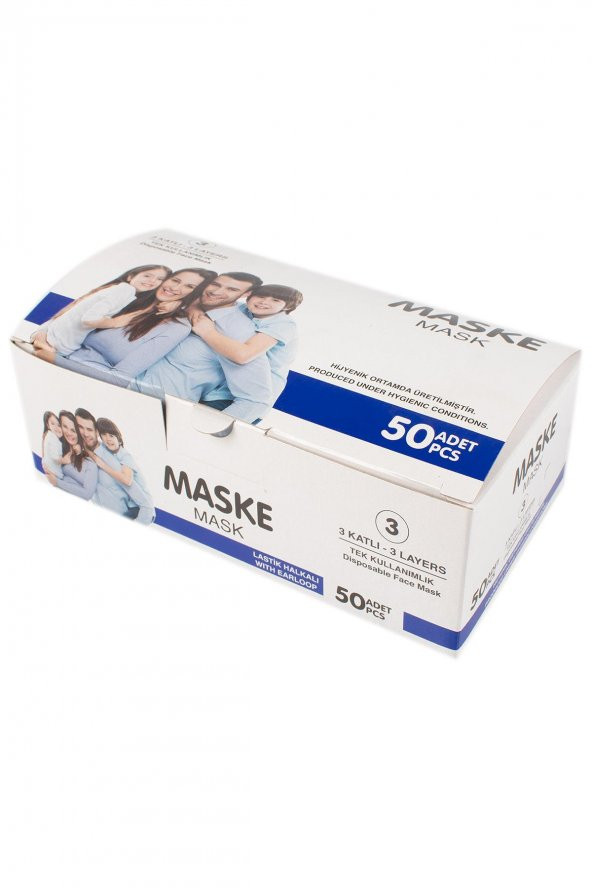 Utrasonik 3 katlı Telli Medikal Maske 50 Ad - 3