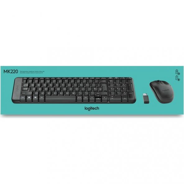 Logitech MK220 Kablosuz Klavye & Mouse Seti-Siyah - 5