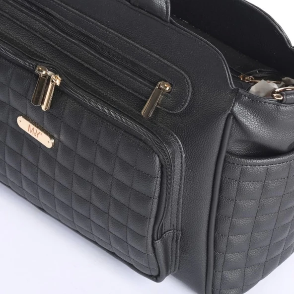 M&Y Juno Deri Anne Bebek Bakım Çantası 7281 Siyah - 3