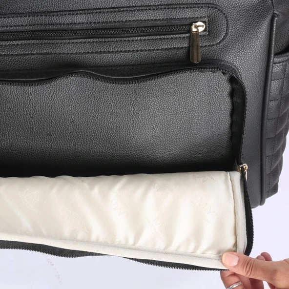 M&Y Juno Deri Anne Bebek Bakım Çantası 7281 Siyah - 4