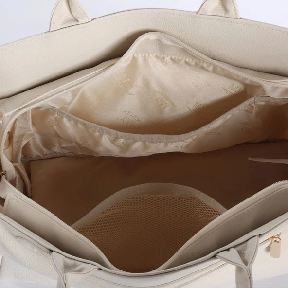 M&Y Juno Deri Anne Bebek Bakım Çantası 7281 Krem - 5