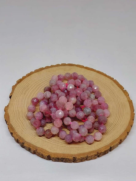 Madagaskar Pembe Kuvars Taşı Royal Quality Faset Kesim Dizi 10mm (52928) - Resim 3