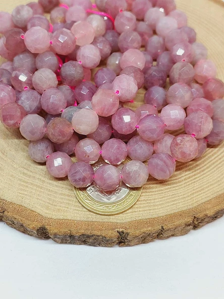 Madagaskar Pembe Kuvars Taşı Royal Quality Faset Kesim Dizi 10mm (52928) - Resim 2