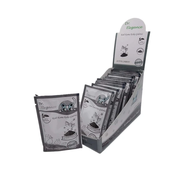 DR.ELEGANCE KEDİ KUMU KOKU GİDERİCİ AKTİF KARBON 25gr X 20 ADET - 1