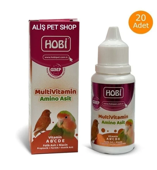 Kuşlar Için Multivitamin Ve Aminoasit Takviyesi 30ml X 20 Adet