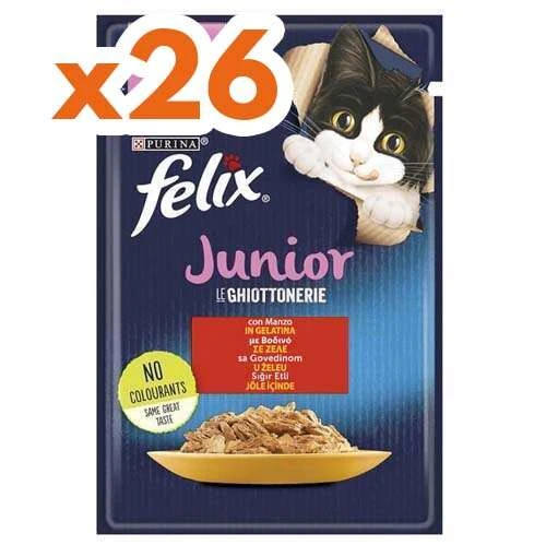 Pouch Junior Sığır Etli Yavru Kedi Konservesi 26 Adet 85 gr