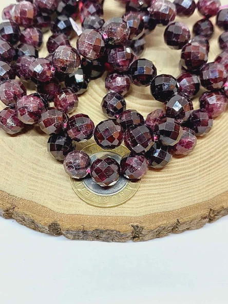 Lal (Granat) (Garnet) Taşı Royal Quality Faset Kesim Dizi 10mm (52918) - Resim 2
