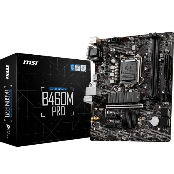 MSI B460M PRO DDR4 M2 PCIe NVME HDMI DVI PCIe 16X v3.0 1200p mATX - 7