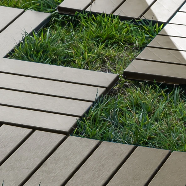 Porsima 1177 Bahçe Balkon Teras Zemin Paspası Banyo Paspası 36lı Dış Mekan Karosu Latte - 5